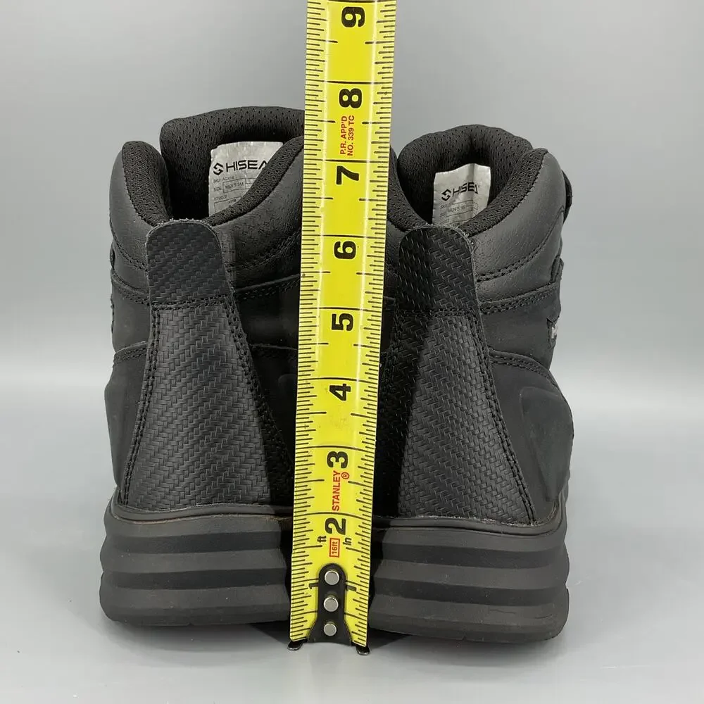 Hisea Men’s Waterproof Composite Toe Work Boots Black Size 9M
